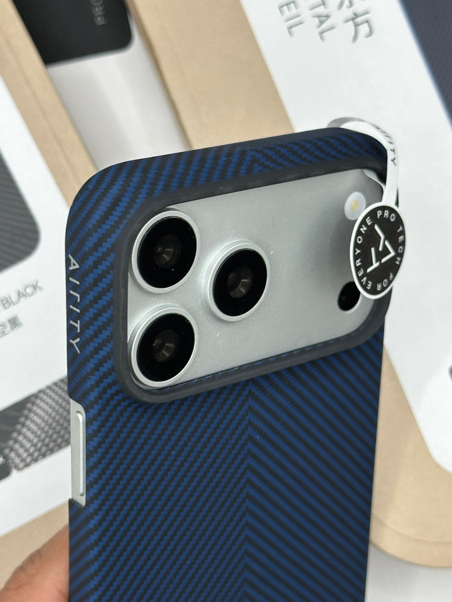 iPhone Series Ink-Dark Eastern AIRITY Series Aramid Fiber Phone Casewith A-Pattern TPU Full Coverage