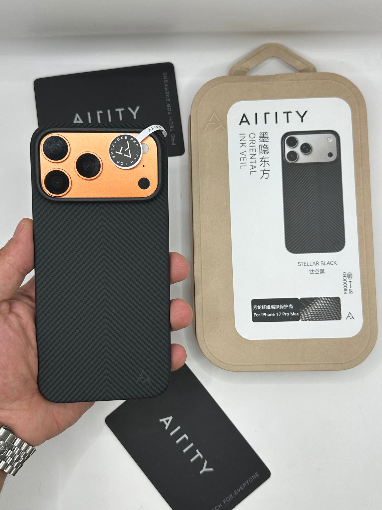 iPhone Series Ink-Dark Eastern AIRITY Series Aramid Fiber Phone Casewith A-Pattern TPU Full Coverage