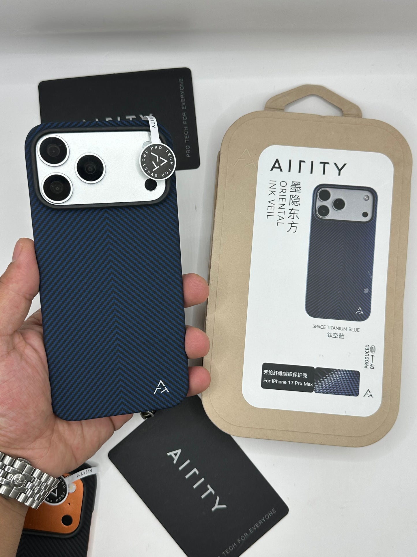 iPhone Series Ink-Dark Eastern AIRITY Series Aramid Fiber Phone Casewith A-Pattern TPU Full Coverage