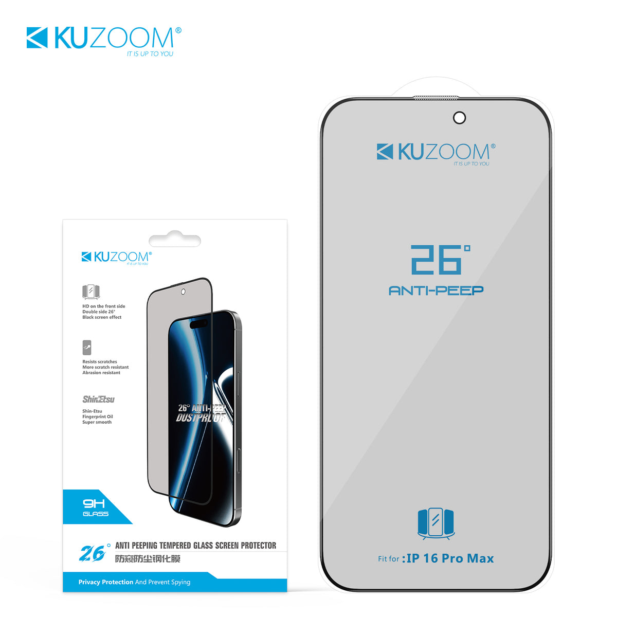 Kuzzom Glass Privacy 18 Pro Max
