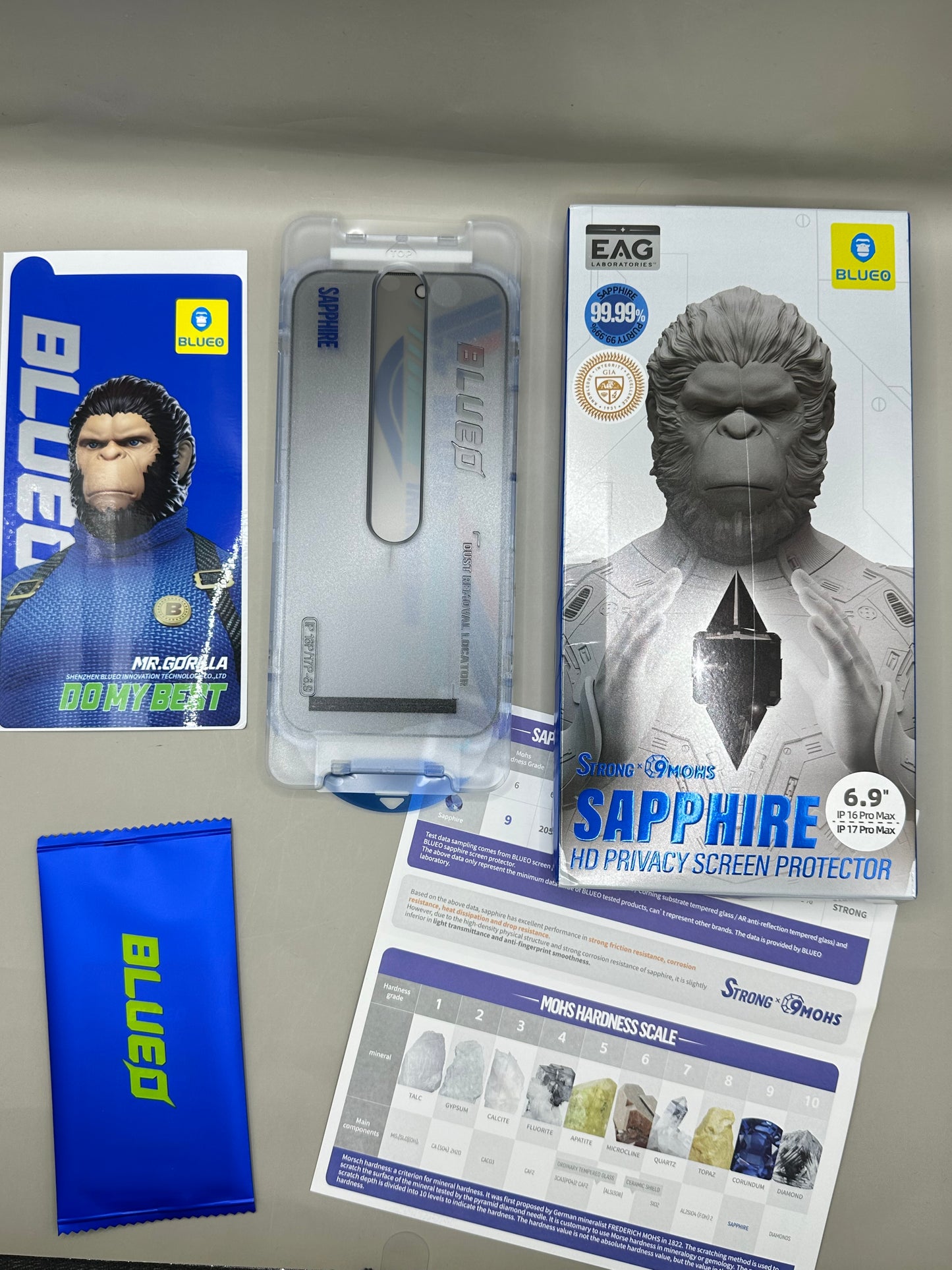 BLEUO GORILLA GLASS SAPHIR 17 Pro maxزجاج الياقوت