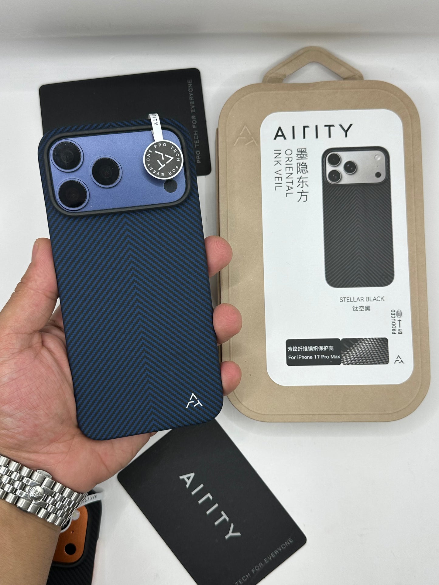 iPhone Series Ink-Dark Eastern AIRITY Series Aramid Fiber Phone Casewith A-Pattern TPU Full Coverage